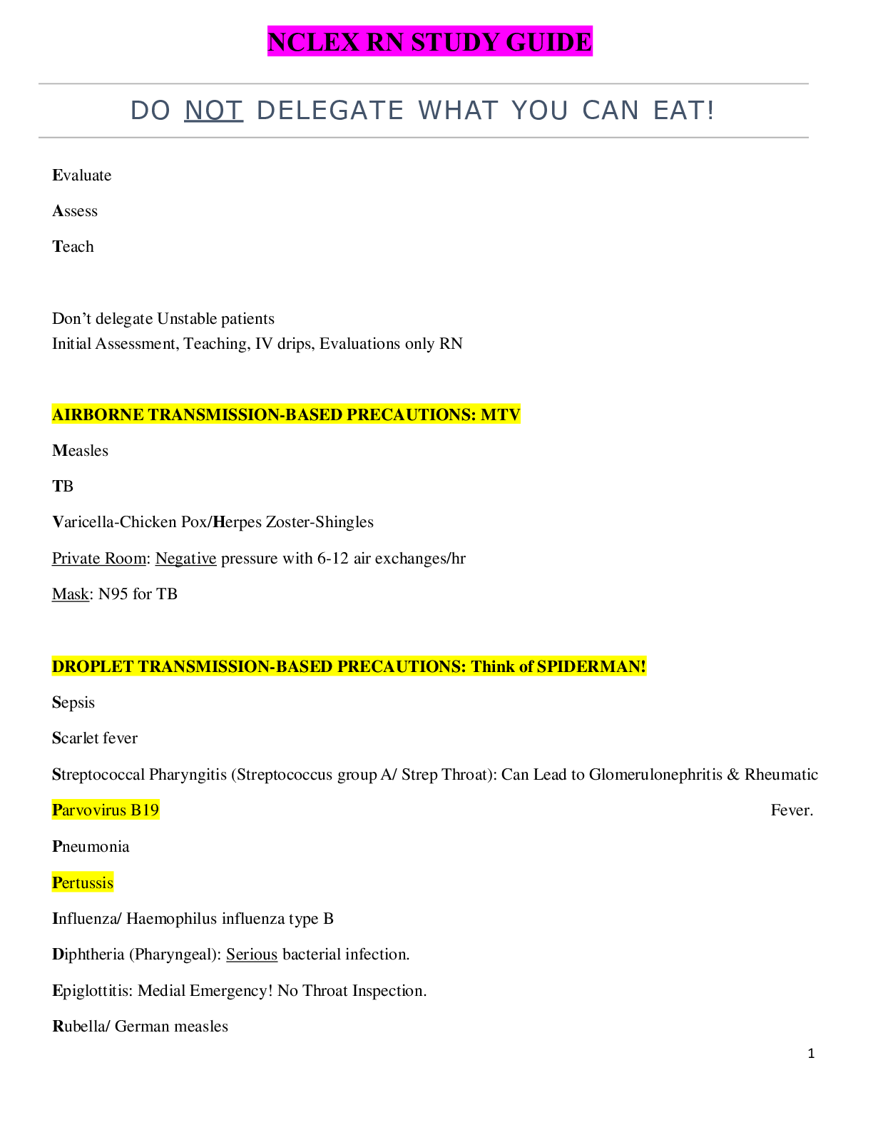 Preview image of NCLEX RN STUDY GUIDE document